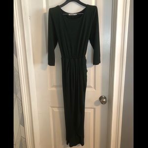 Size S dark green, 3/4 sleeve, faux tulip dress